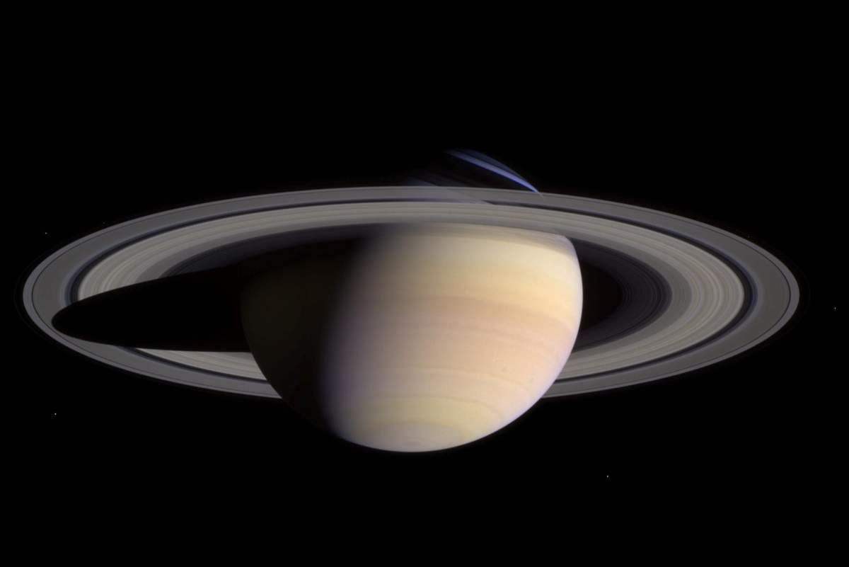 Saturn is shown in this May 2004 file photo captured by NASA’s Cassini spacecraft.