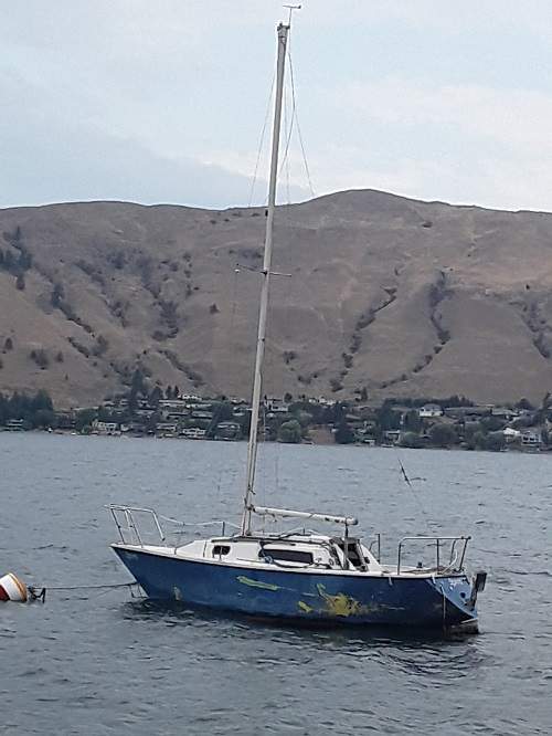 This sailboat was found adrift Friday night on Okanagan Lake in Vernon. 