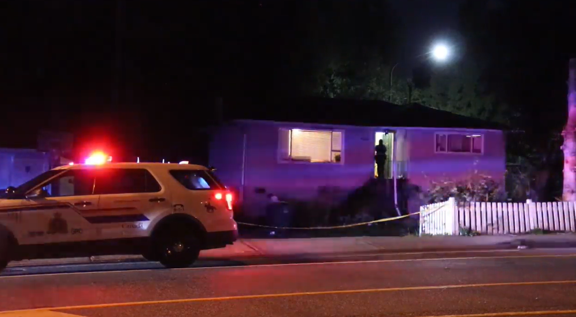 RCMP attend the scene of a shooting in Surrey early Sunday morning. 