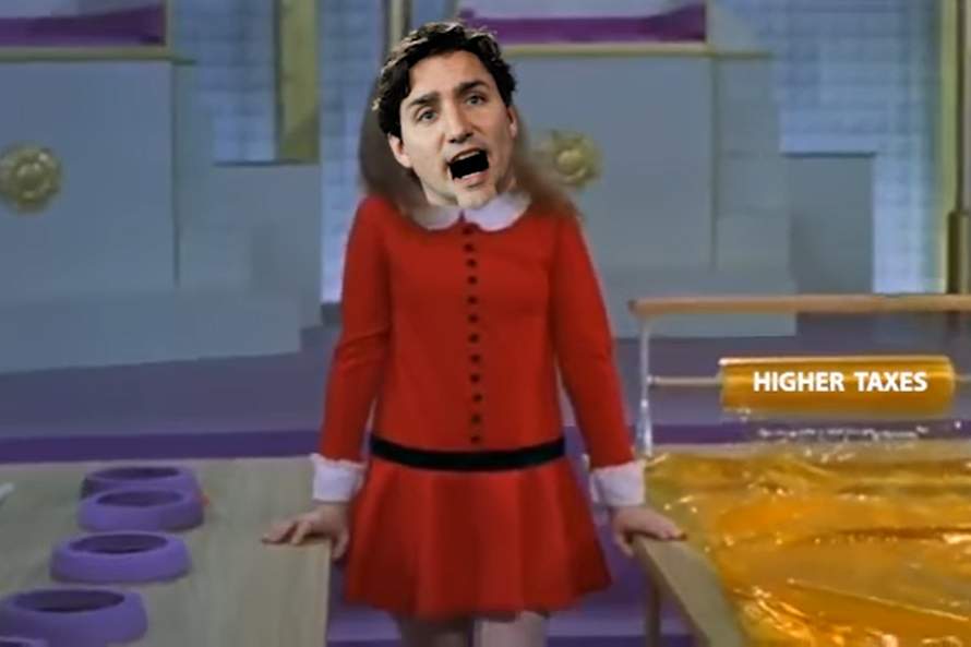 Justin Trudeau’s face is shown in this edited clip from the 1971 film ‘Willy Wonka and the Chocolate Factory,’ which was posted by the Conservative Party of Canada on social media Aug. 13, 2021.