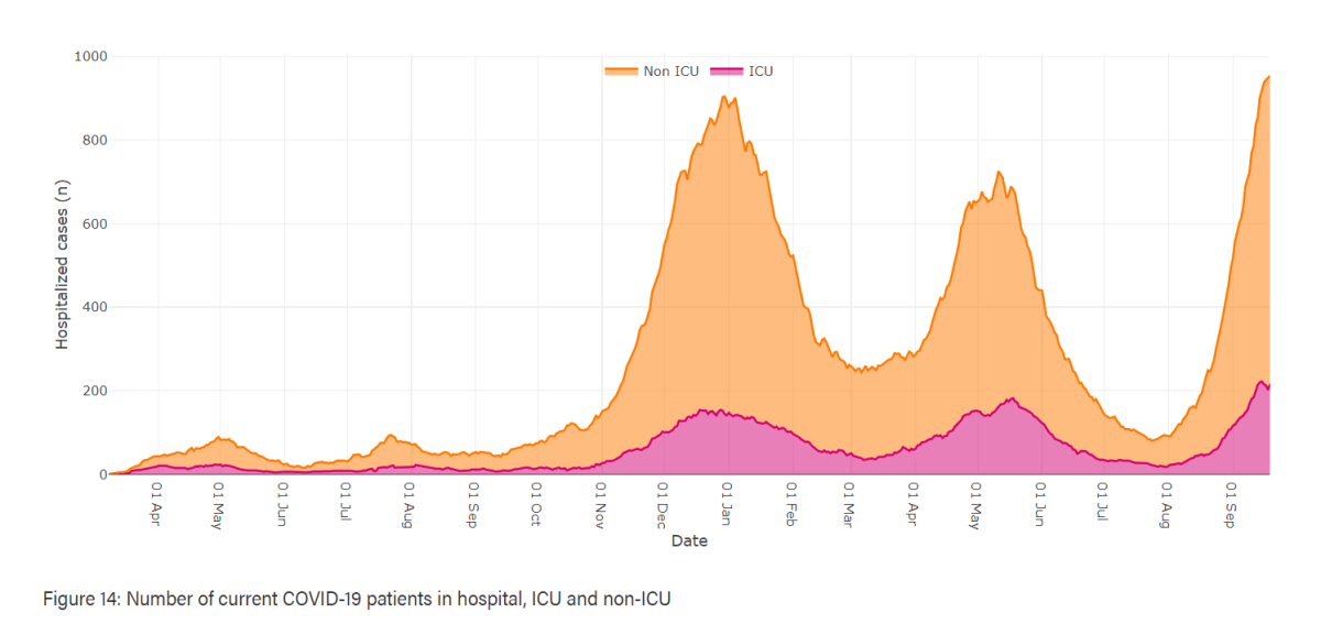 COVID-19 hospital rates 2020-2021.