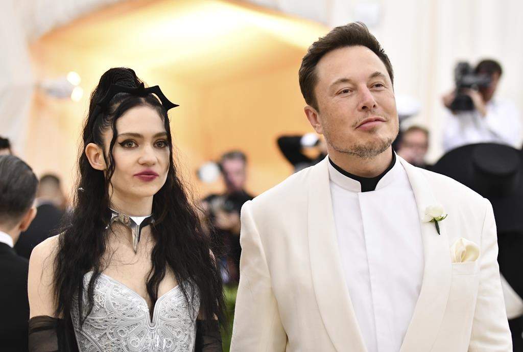 Grimes and Elon Musk at The Metropolitan Museum of Art's Costume Institute benefit gala in New York on May 7, 2018.