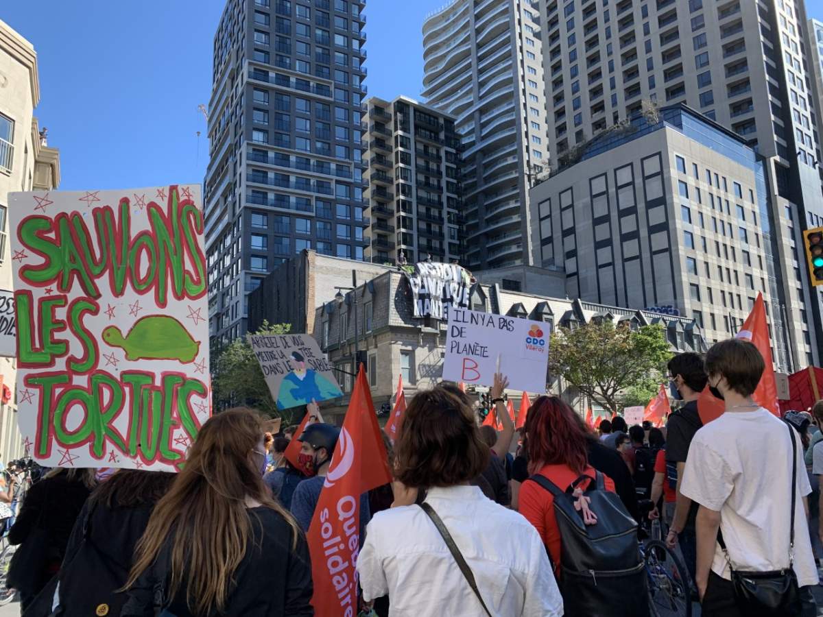 Thousands marched in Montreal to demand government action against climate change. Friday September 24, 2021.