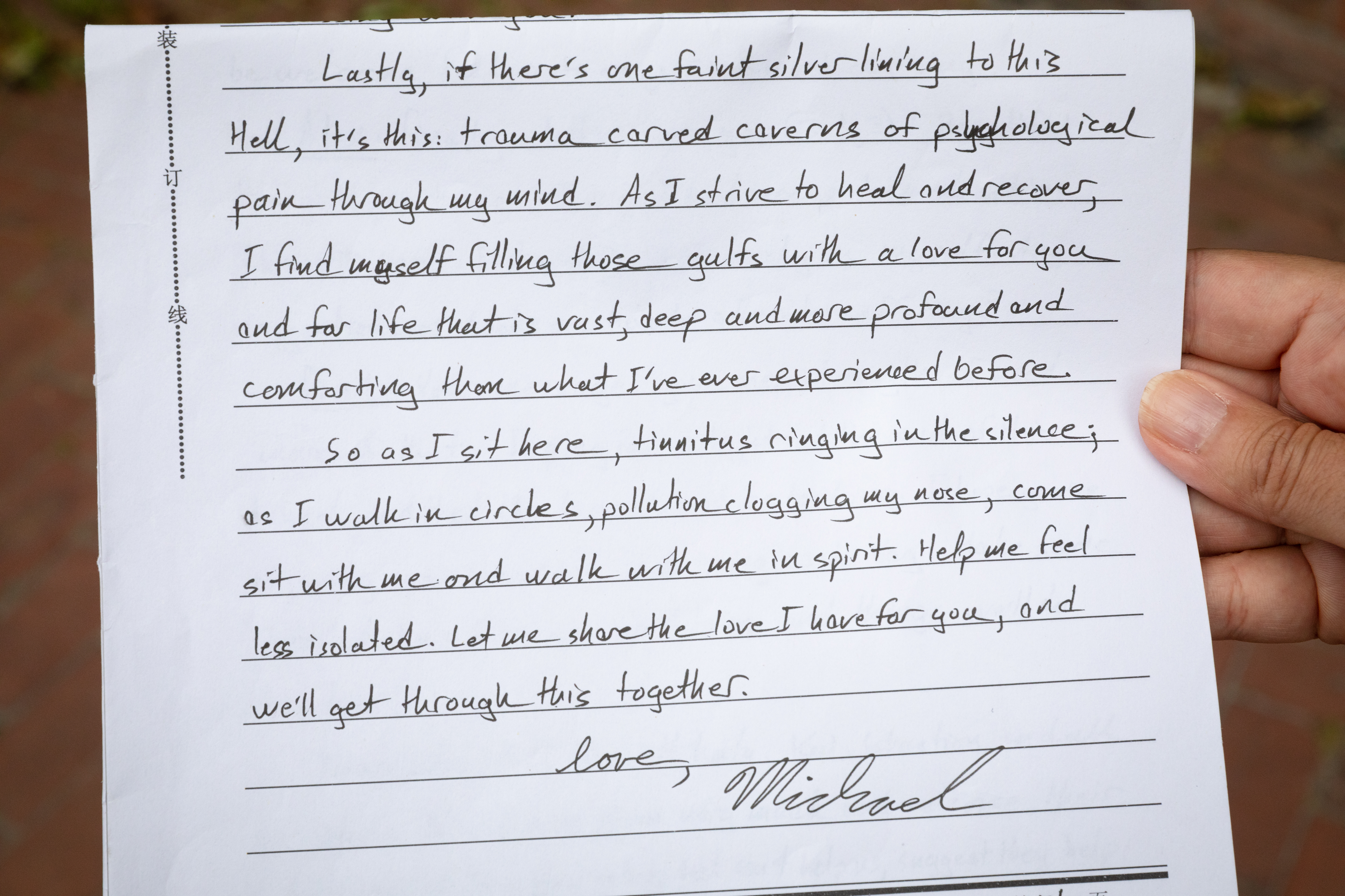 Letters written by Michael Kovrig to his family from detainment in China. (Melissa Tait / The Globe and Mail)