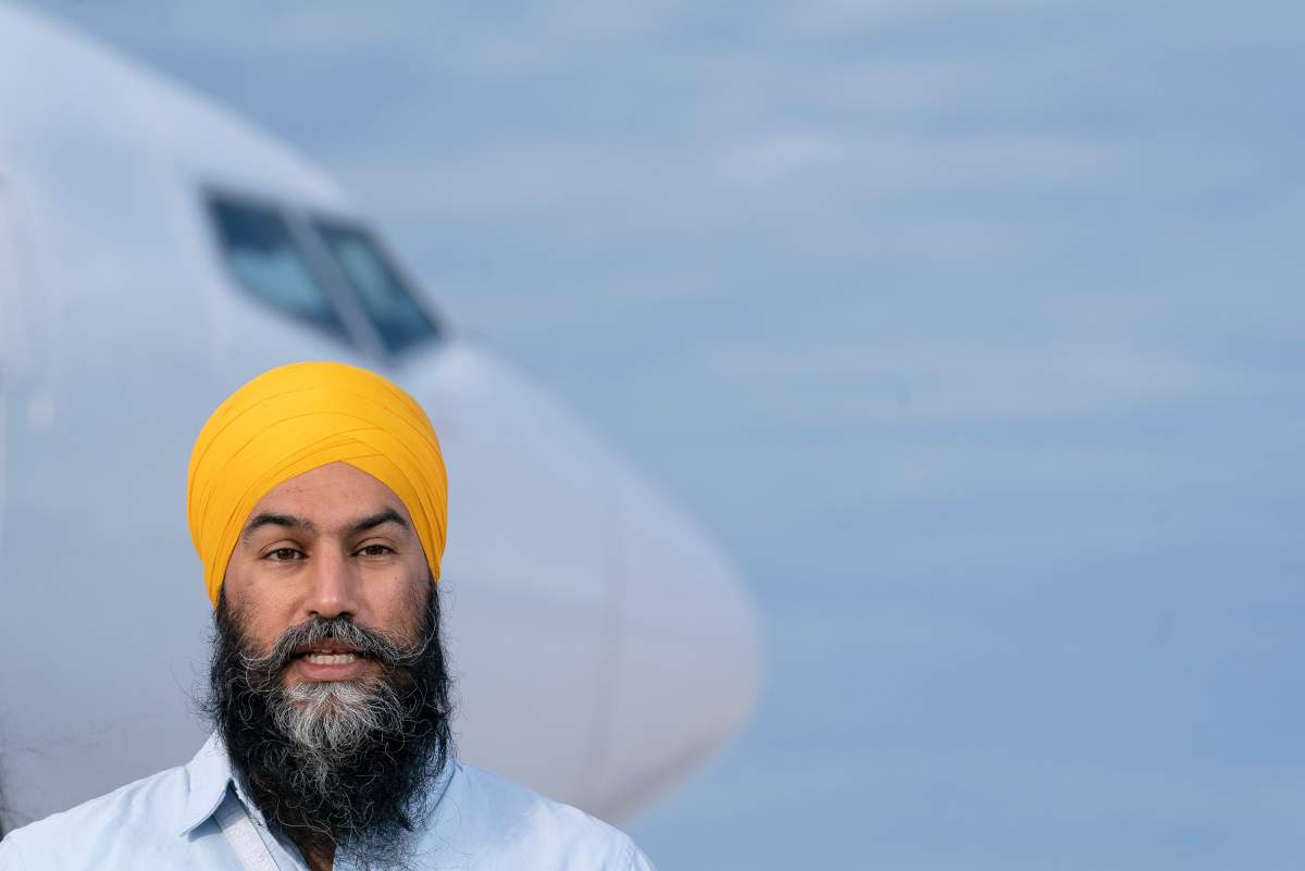 NDP leader Jagmeet Singh speaks in Sioux Lookout, Ont., Monday, September 13, 2021. 