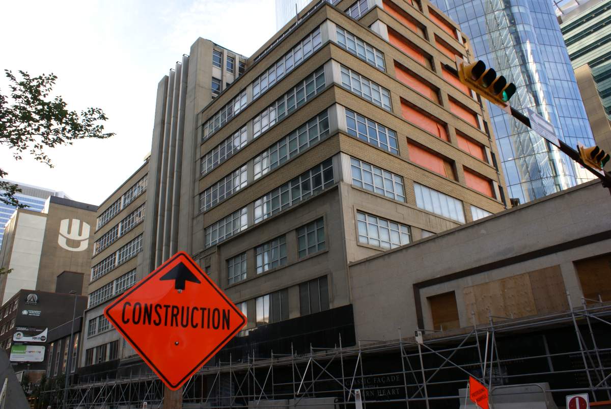 Calgary's Barron Building, one of the city's first office high rises pictured on Sep. 7, 2021, could get a financial boost for its redevelopment to residences after a city committee endorsed the plan.