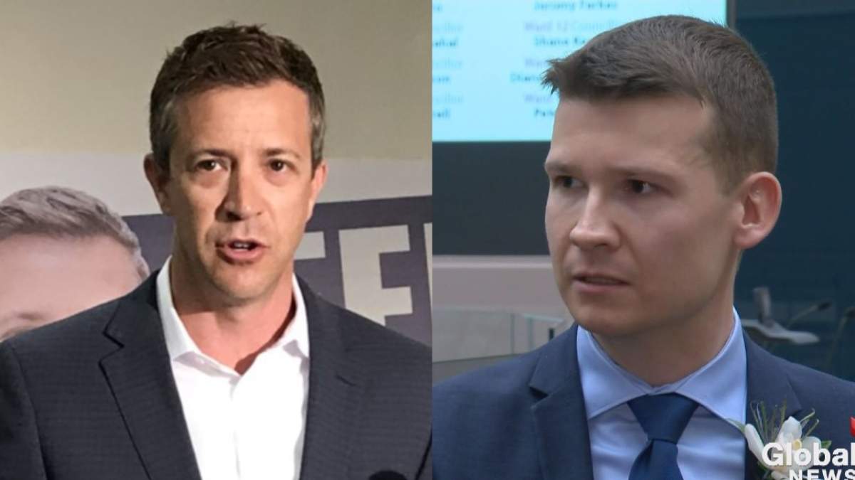 Mayoral candidates Jeff Davison (L) and Jeromy Farkas are among candidates who have published their donor lists on their websites.
