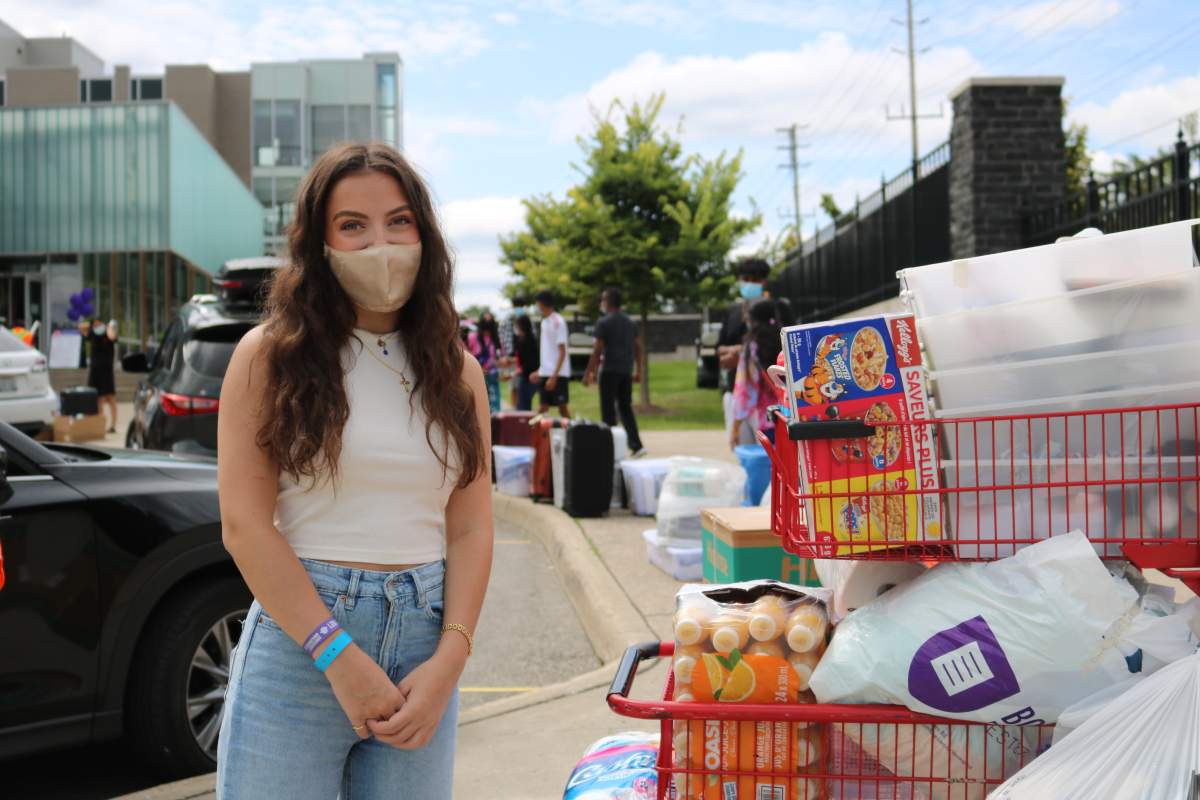 First-year nursing student Savanna Danayana moving into residency at Western University on Sept. 3, 2021