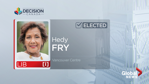 Longtime MP Hedy Fry elected in Vancouver Centre for 10th consecutive time - image