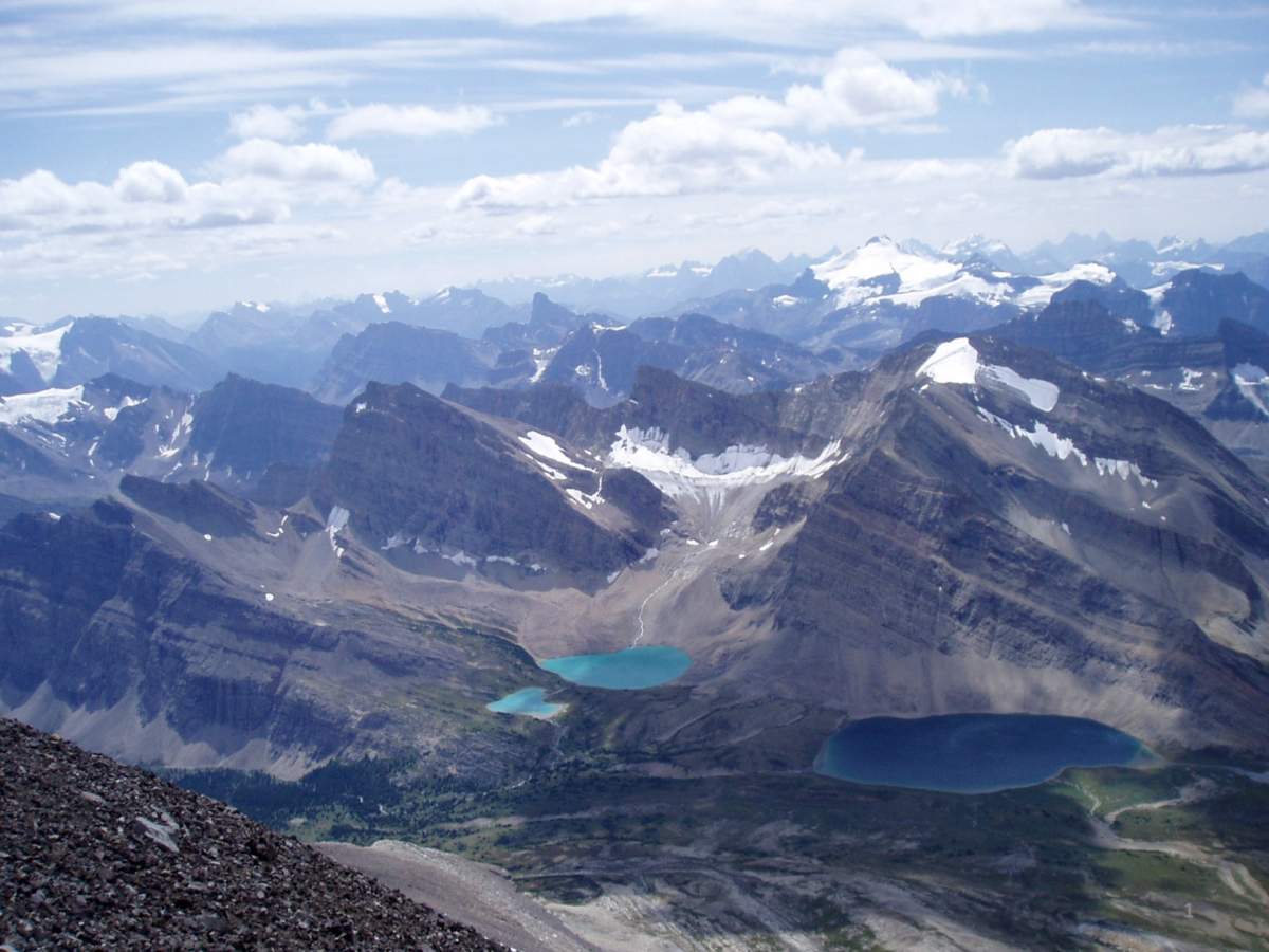 Upper Devon Lake, seen at right in an undated handout photo, is fed by Middle Devon Lake, a turquoise-coloured glacial lake in the northeastern sector of Banff National Park. New research says the distinctive milky turquoise colour of many glacier-fed mountain lakes is slowly disappearing due to climate change.