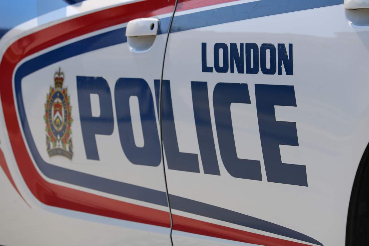 The side of a London police vehicle.