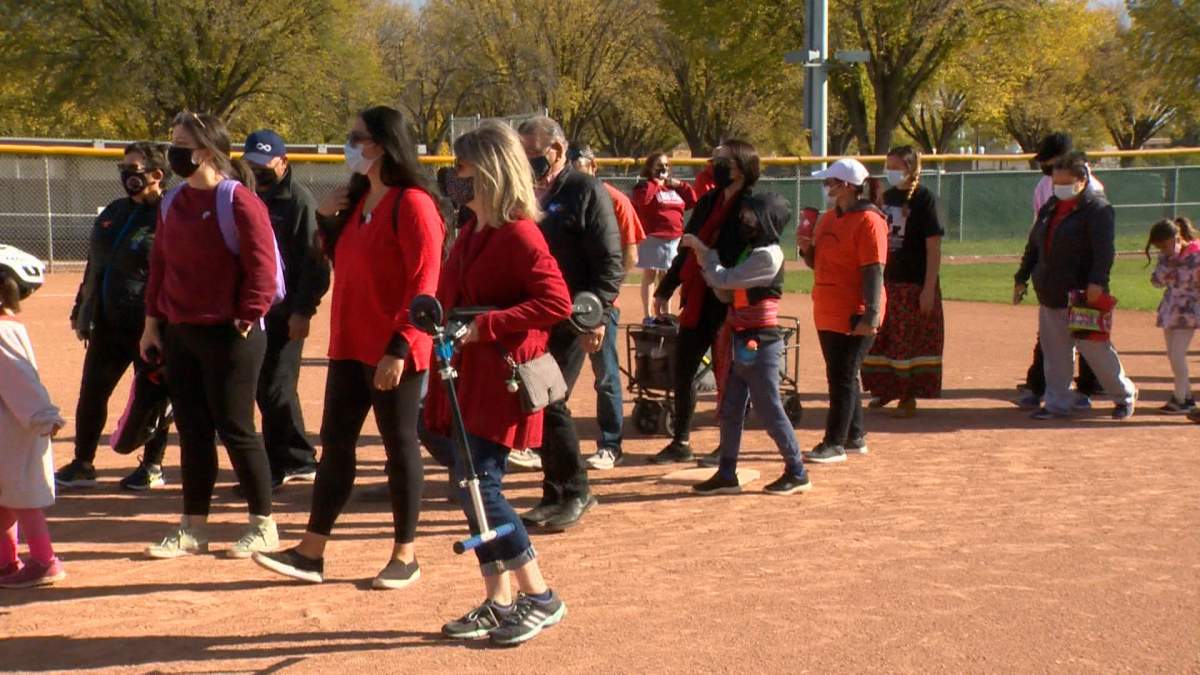Supporters gathered at Joe Gallagher Field in remembrance of the day Megan Gallagher went missing.