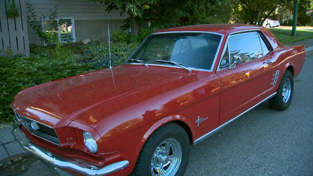 The winner of the Outstand contest drivers away in a 1966 Ford mustang.