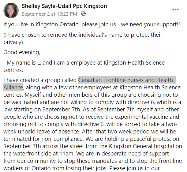 Anti-vaccine protesters gather outside Kingston General Hospital - image