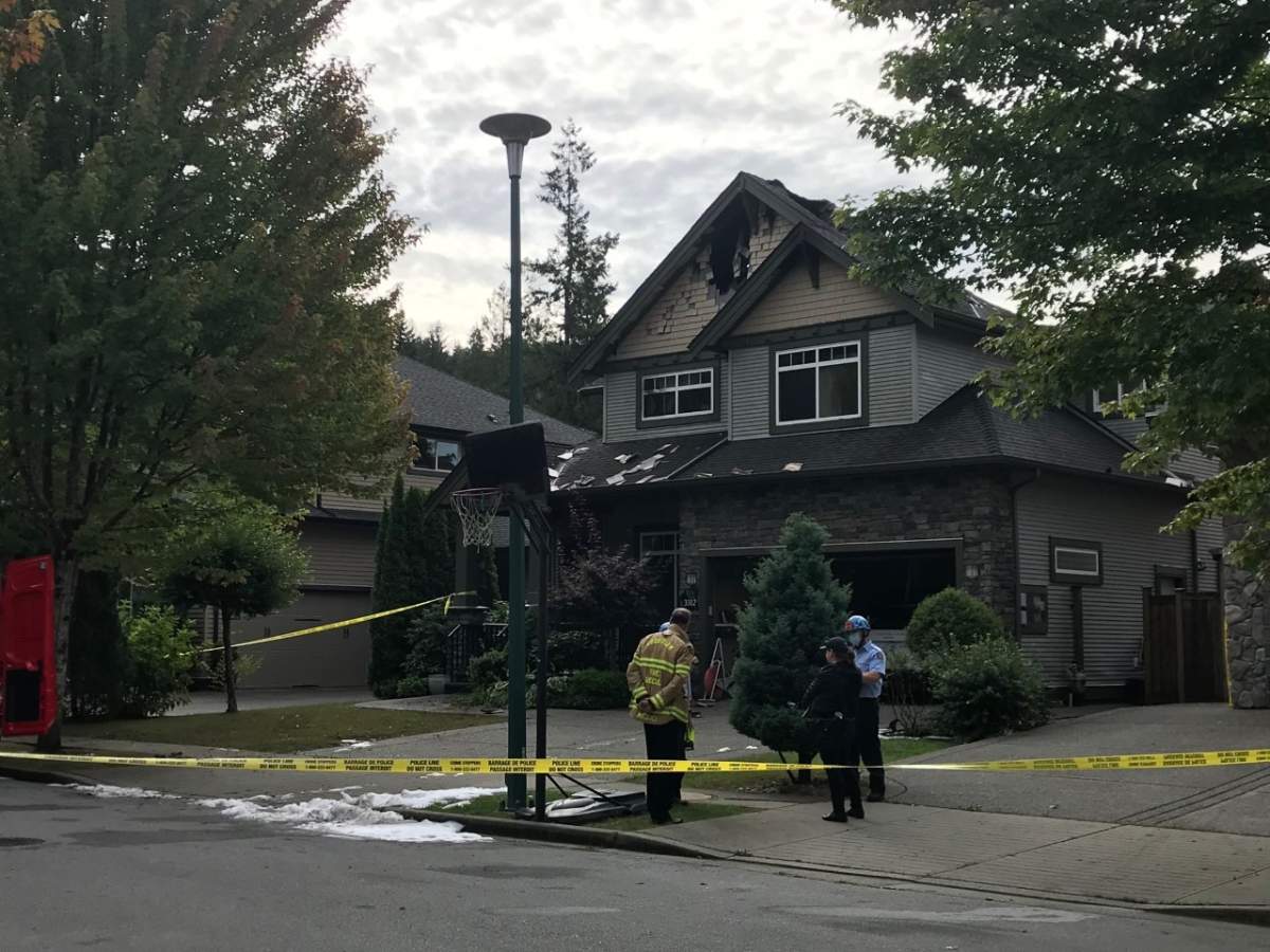 The house in Coquitlam Thursday morning.