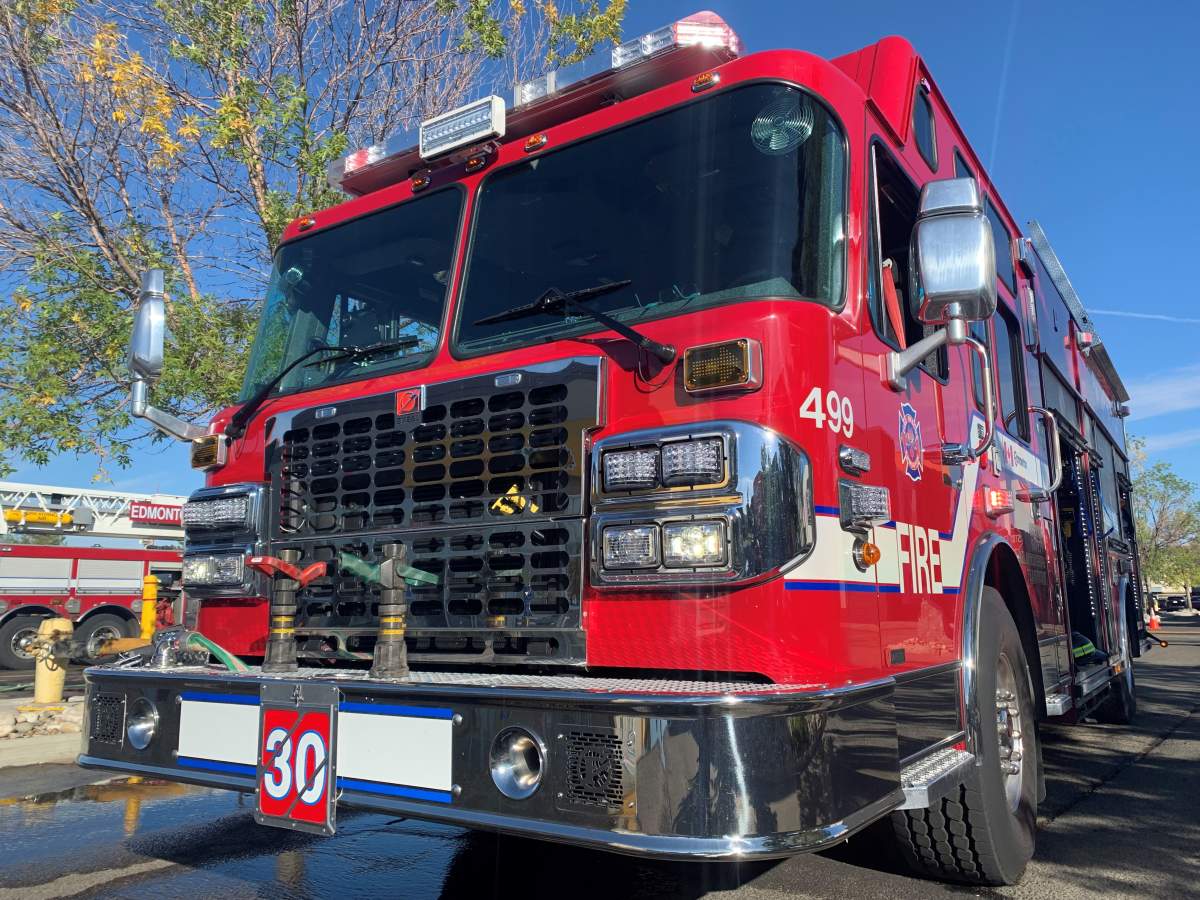 File: An Edmonton Fire Rescue Services truck pictured in Edmonton Wednesday, Sept. 8, 2021.