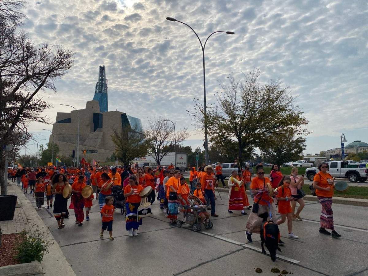 A Healing Walk started at Winnipeg's Canadian Museum for Human Rights and finished at St. John's Park on Thursday.