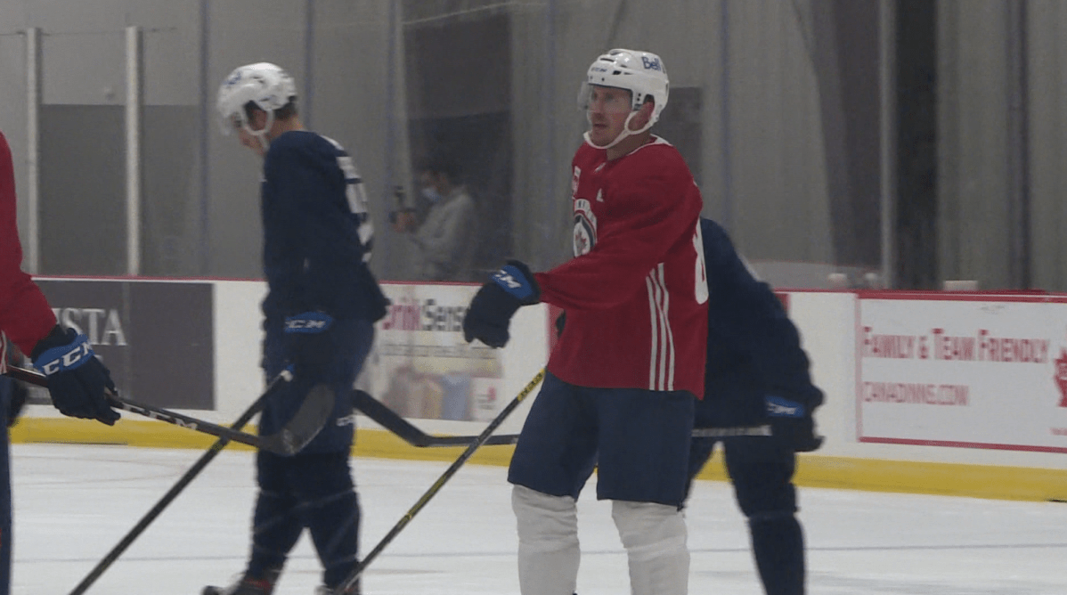 Winnipeg Jets defenceman Nate Schmidt skating on the first day of Jets’ training camp at the Bell MTS Iceplex.