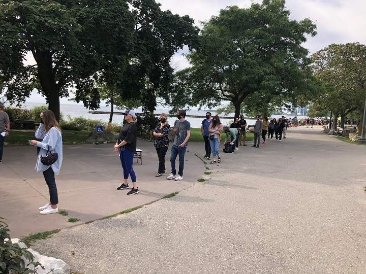 Voters lined up along Lakeshore