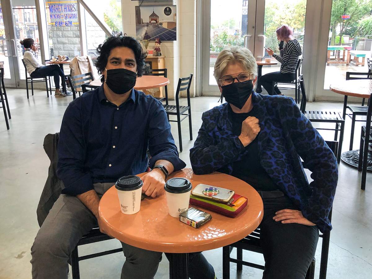 Qasim Kareemi and Julie Lee at the Covent Garden Market on Sept. 22, 2021