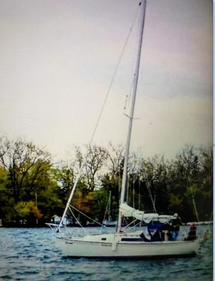A photo of the boat belonging to missing man Peter Ashby, 84.