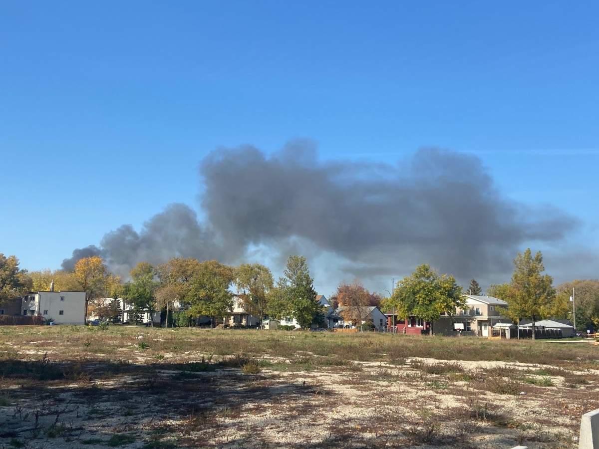 A view of the smoke from St. Boniface.