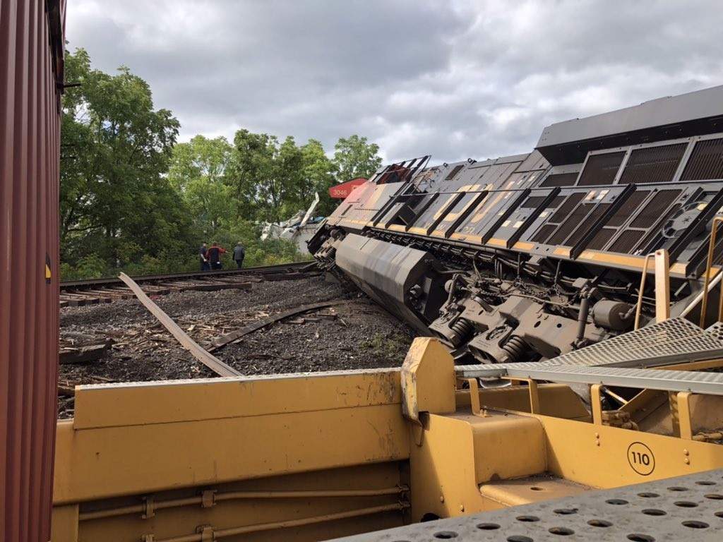 The crash left three crew members injured.