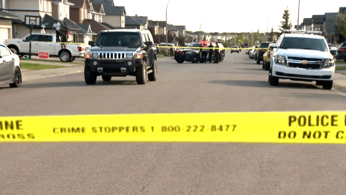 Emergency crews responded after a vehicle hit a child in Calgary on Sunday, Sept. 12, 2021.