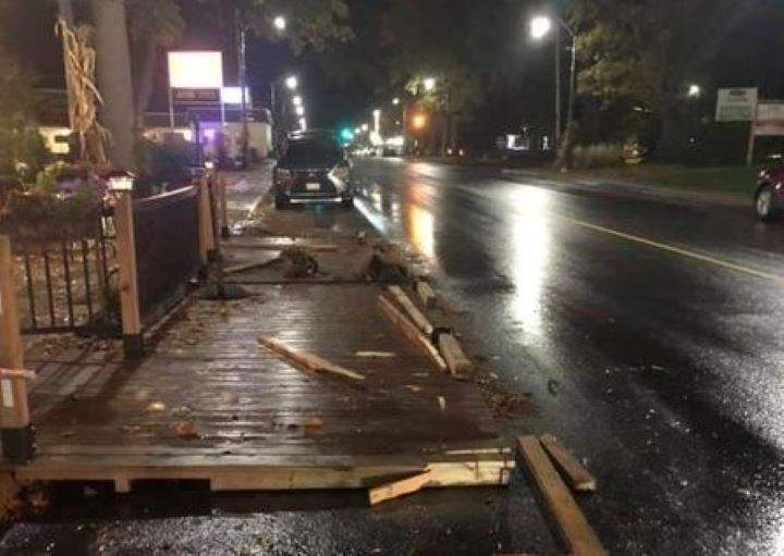 Officers are looking to identify a vehicle following a hit and run at a restaurant patio in Bracebridge, Ont.