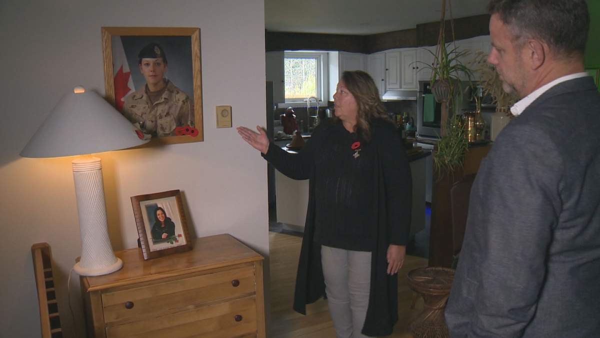 National Silver Cross Mother Josée Simard with Global News’ Michael Armstrong.