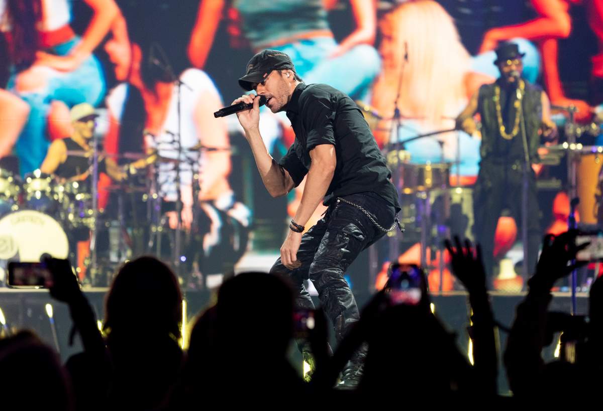 Singer Enrique Iglesias performs live in front of fans during a concert in Toronto on Thursday, October 7, 2021. 