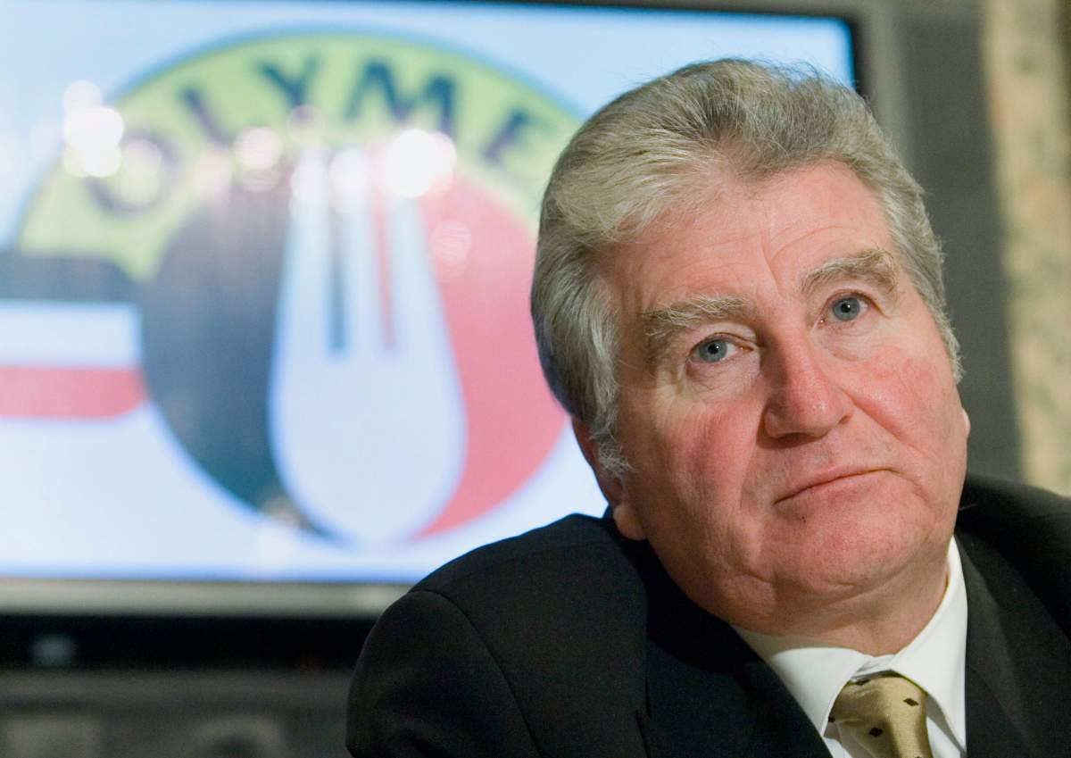 Olymel President Réjean Nadeau speaks to reporters at a news conference  in Montreal  Wednesday Feb. 14, 2007. 
