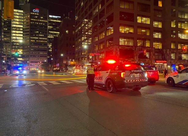 Scene of a pedestrian struck Friday.