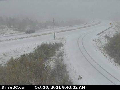 A look at the Okanagan Connector Sunday morning by the Brenda Mine turnoff.