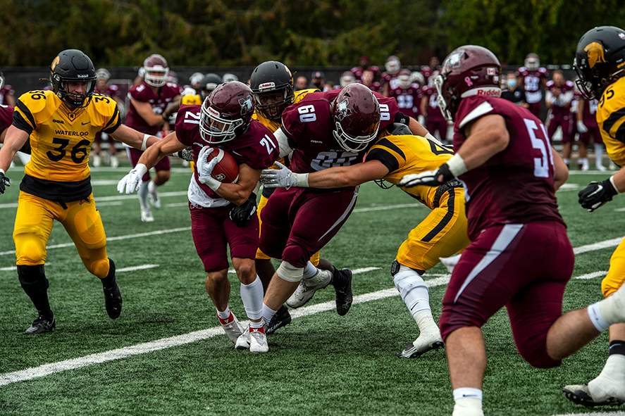 McMaster Marauders won 34-13 over  the Waterloo Warriors at Ron Joyce Stadium.
