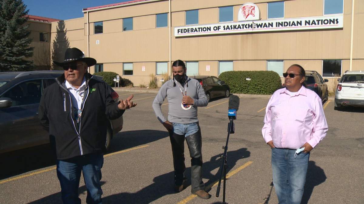 Three "would-be" candidates for the upcoming FSIN elections were deemed as ineligible to run. (L-R) Wallace Fox, Christopher Merasty and Claude Friday went public on October 12, 2021 to disclose allegations against the FSIN Credentials Committee. 