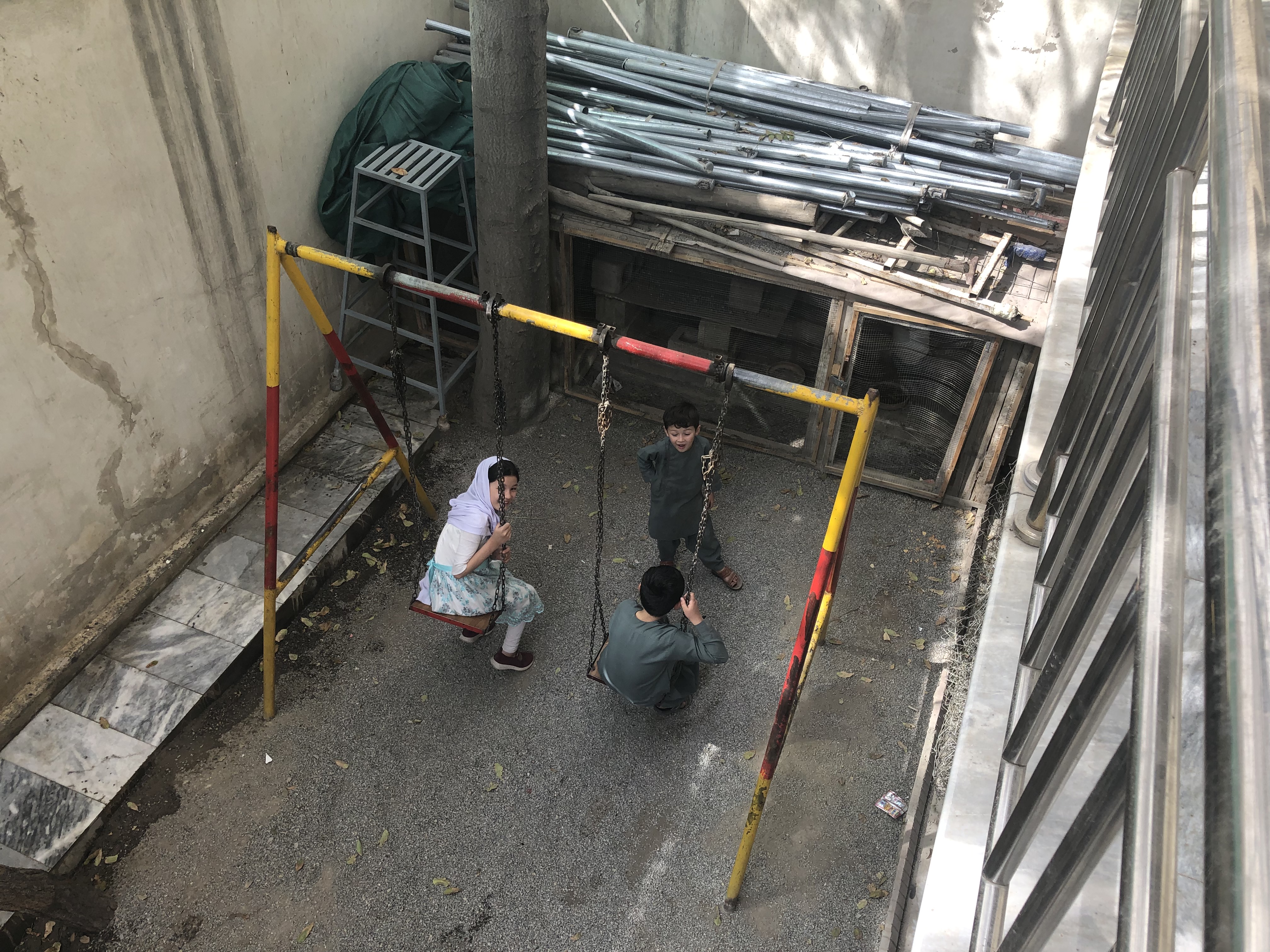 Children at a Kabul safe house for Afghans waiting to be evacuated to Canada.