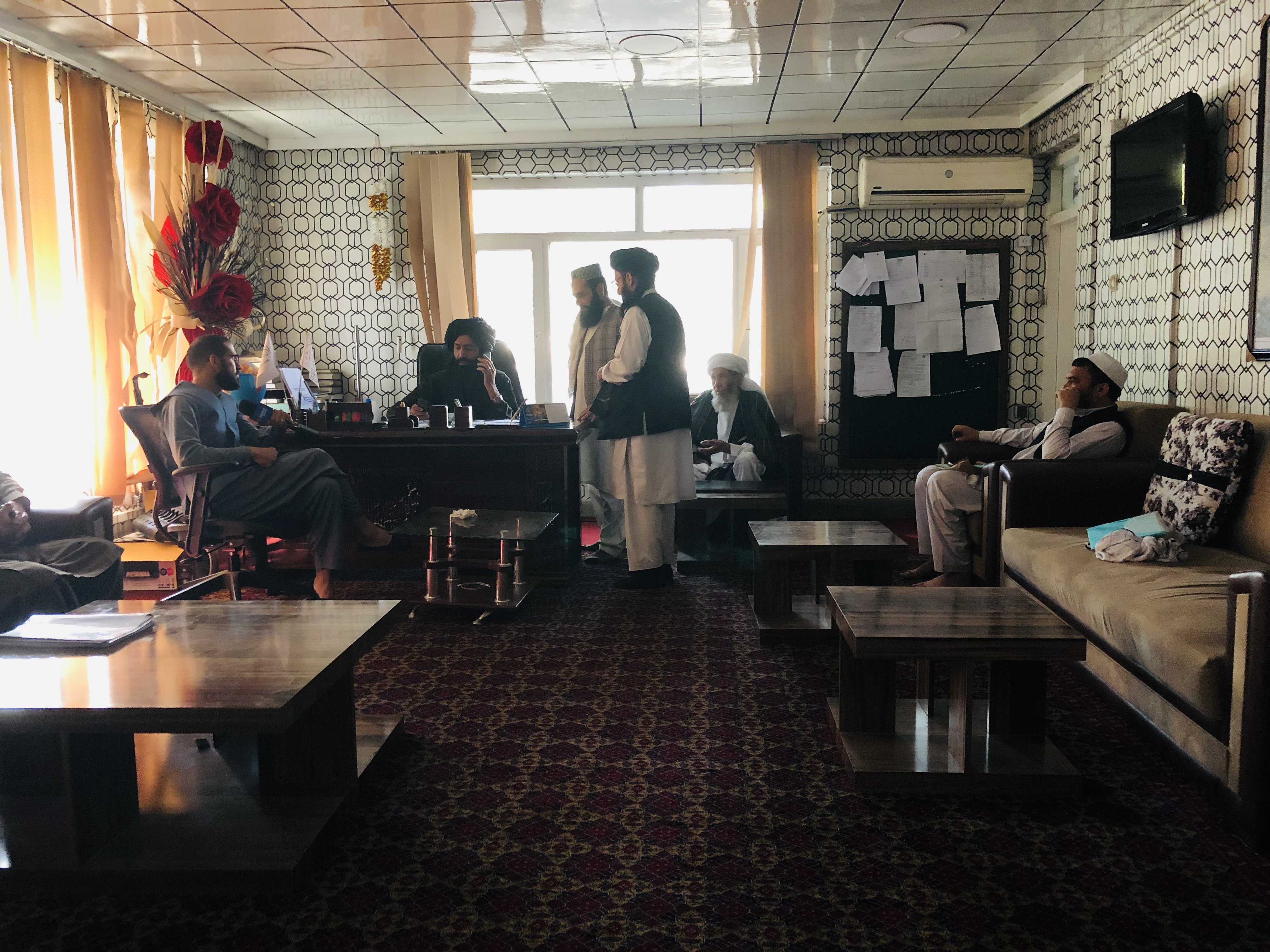 Taliban commander at Afghan police station, Kabul.