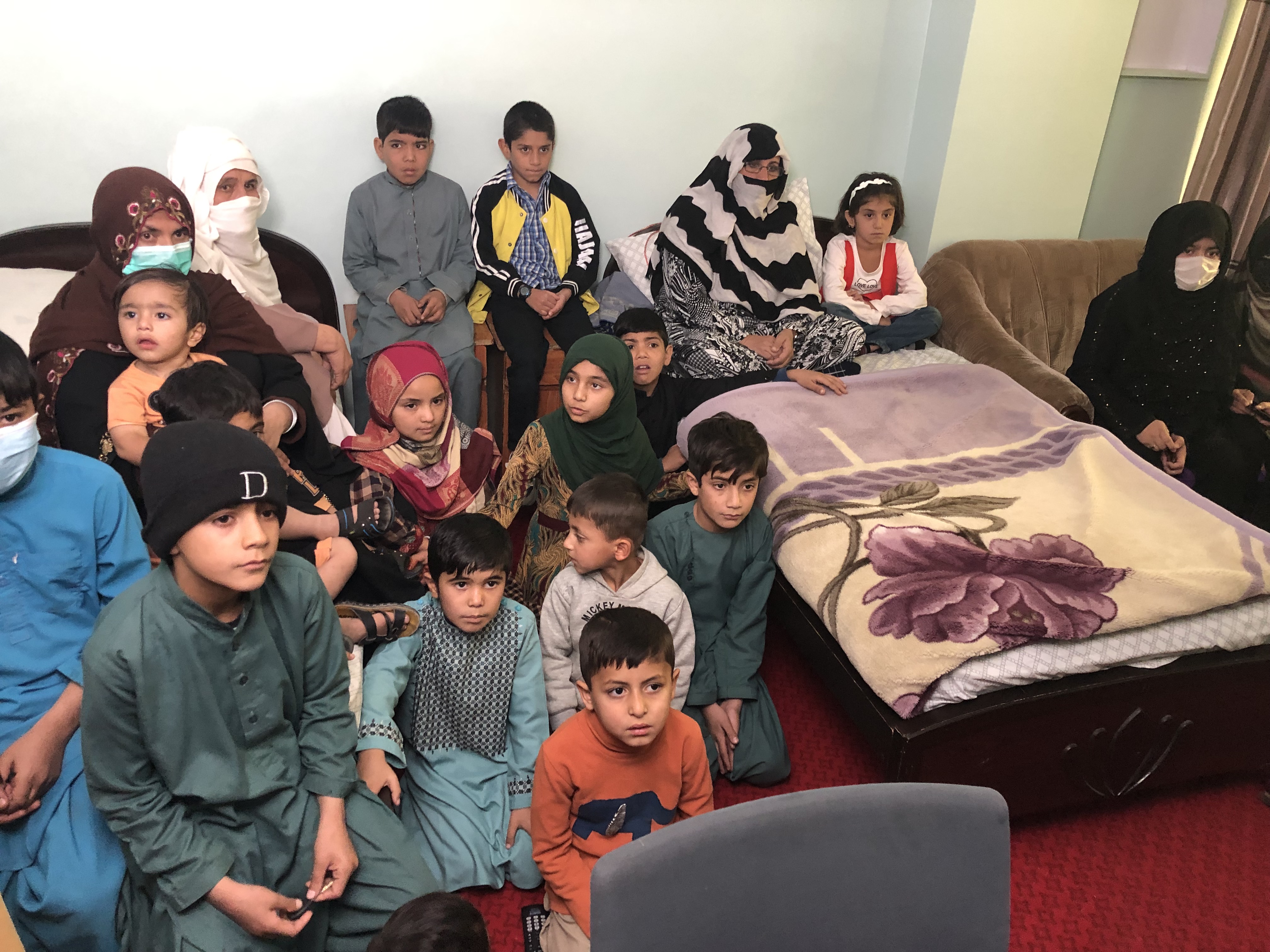 Children at a safe house for Afghans awaiting evacuation to Canada.