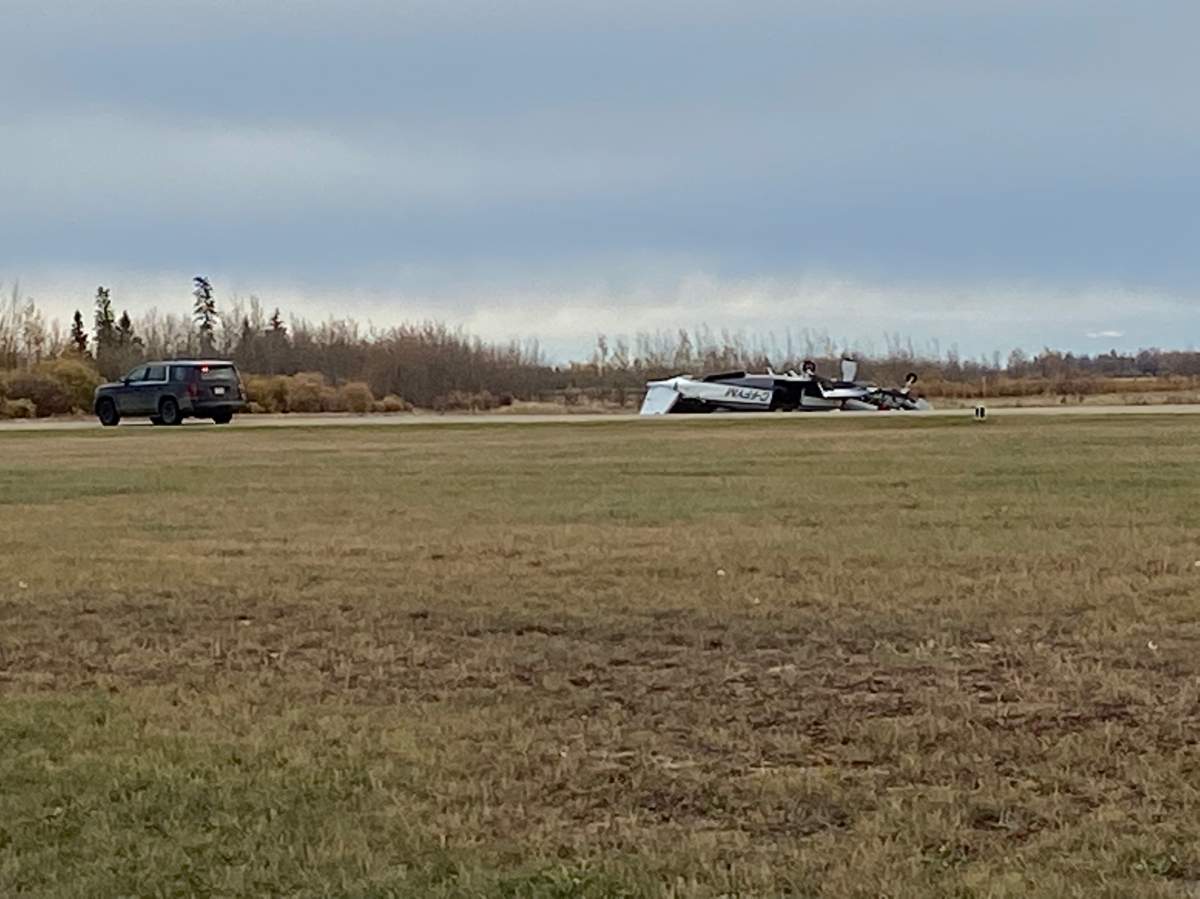 A Daher-Socata TBM-900 six-seater single-turboprop plane crashed at the Westlock Regional Airport on Sunday, Oct. 10, 2021.