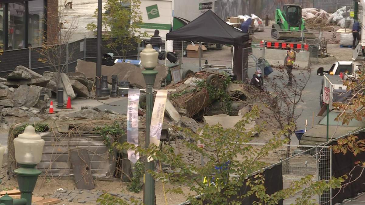 “‘The Last of Us” HBO television production set on Rice Howard Way in downtown Edmonton, Alta. on Wednesday, October 6, 2021.