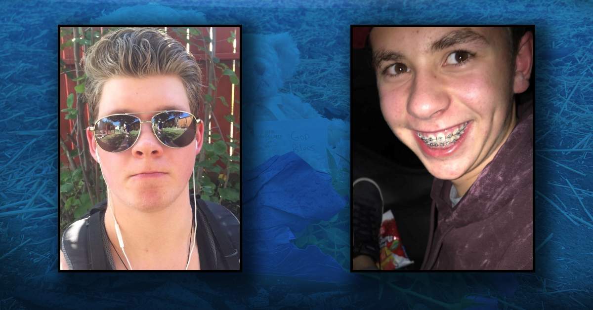 Teenagers Weston Pitcher and Bradyn Heinz were killed in a collision that also injured three of their friends near Wetaskiwin, Alta. on Friday, Oct. 8, 2021.
