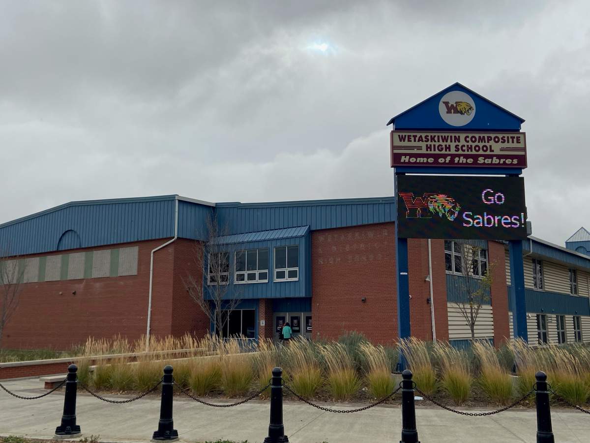 The Wetaskiwin Composite High School in Wetaskiwin, Alta., on Sunday, Oct. 10, 2021.