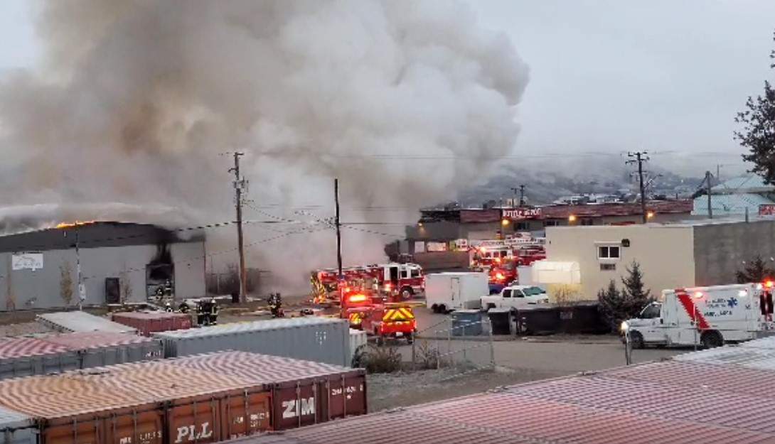 Fire crews are trying to douse a blaze at North Valley gymnastics, on 31st Street in Vernon.