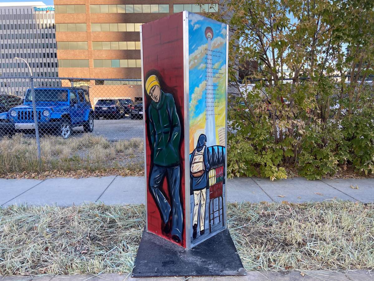 Murals designed in the memorial space.