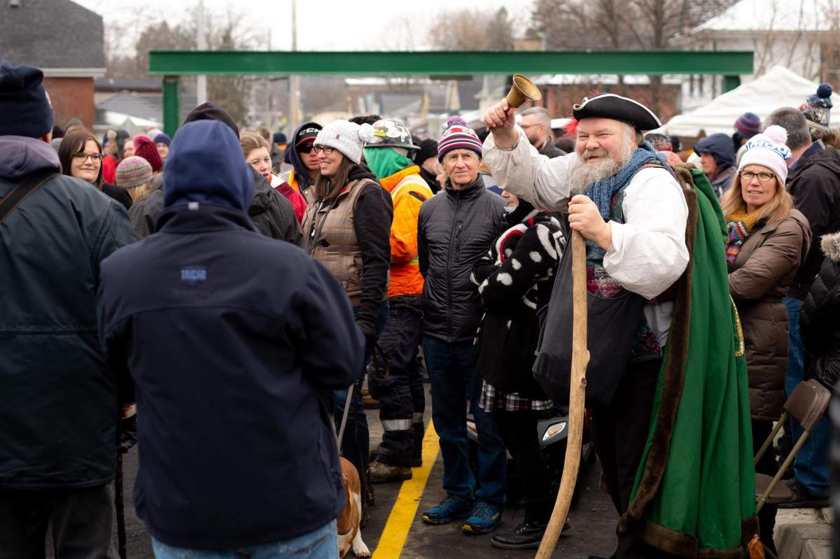 Bill Paul, London’s town crier, celebrating the reopening of the Blackfriars Bridge in 2018.