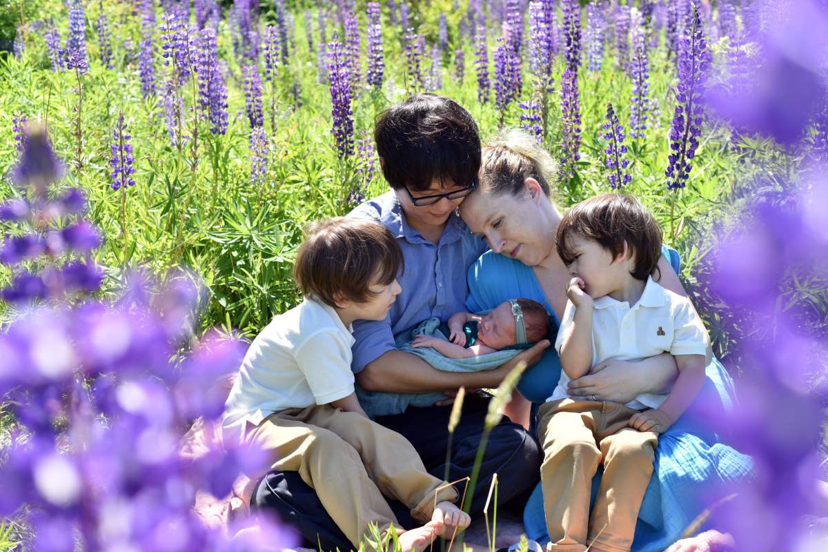 Jennifer Kim and her husband pictured with their three children.