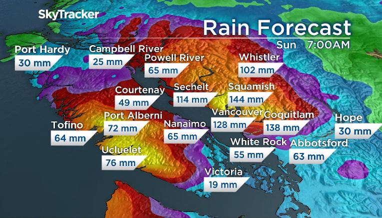 B.C.’s South Coast under rainfall warning as ‘atmospheric river’ approaches - image