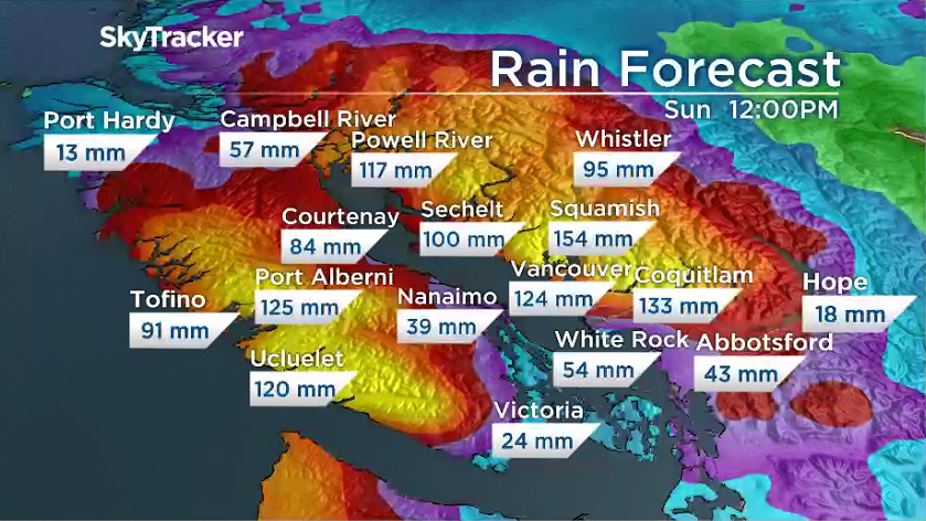 ‘Atmospheric river’ forecast to bring ‘wet and windy’ weekend to B.C.’s South Coast - image