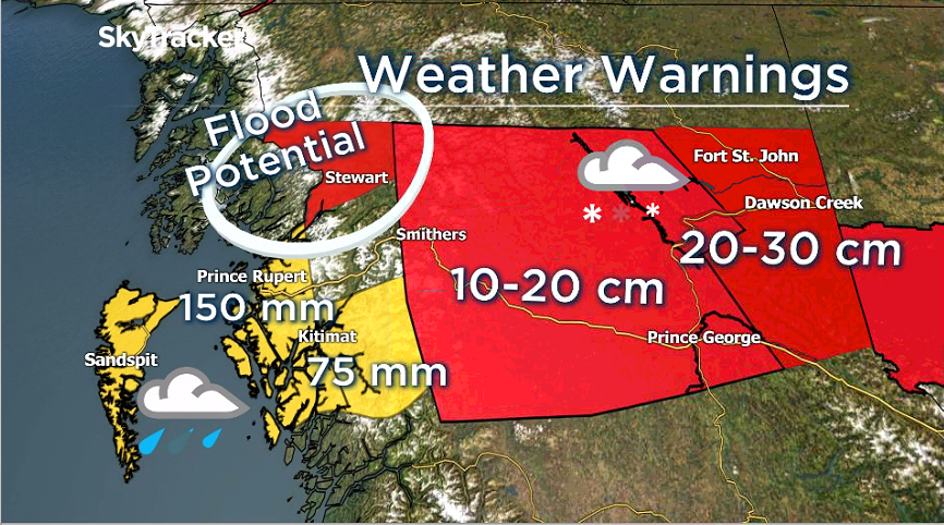 One area has the potential for flooding as heavy snow will transition to heavy rain Sunday into Monday.